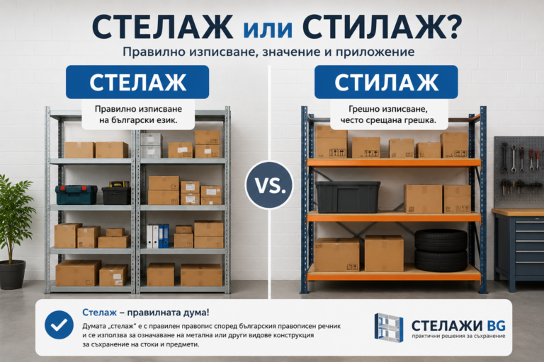 Стелаж или стилаж – правилно изписване на думата стелаж
